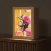 Vogel - Vrouw - Abstract - Bloem Light Box met kabel (Tafellamp) klein -z3d_website