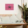 Ster - Luipaard - Print - Roze tuinposter los doek klein -sfeer7