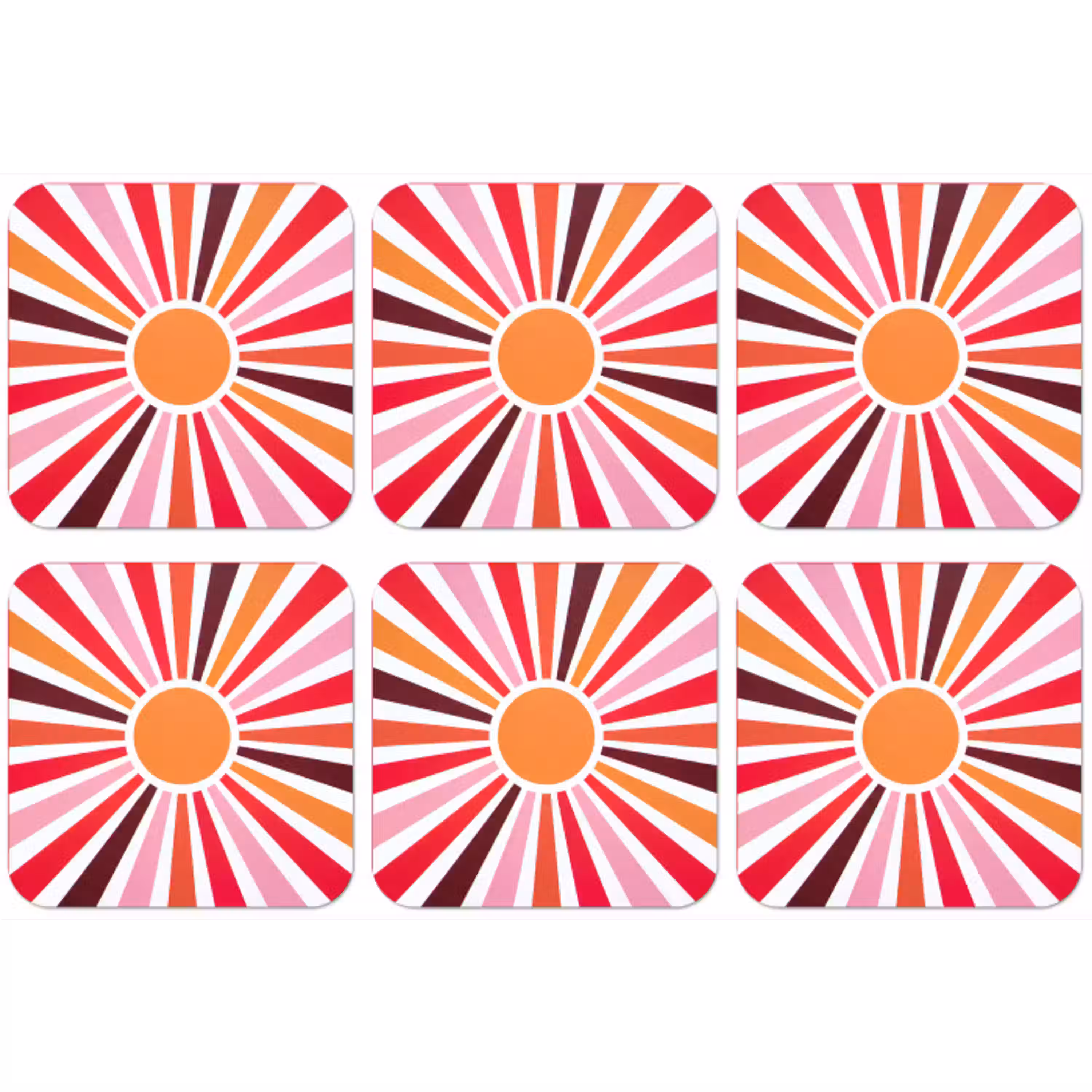 Zon - Stralen - Abstract - Kleurrijk onderzetter kurk middel -zkaufland3dotto
