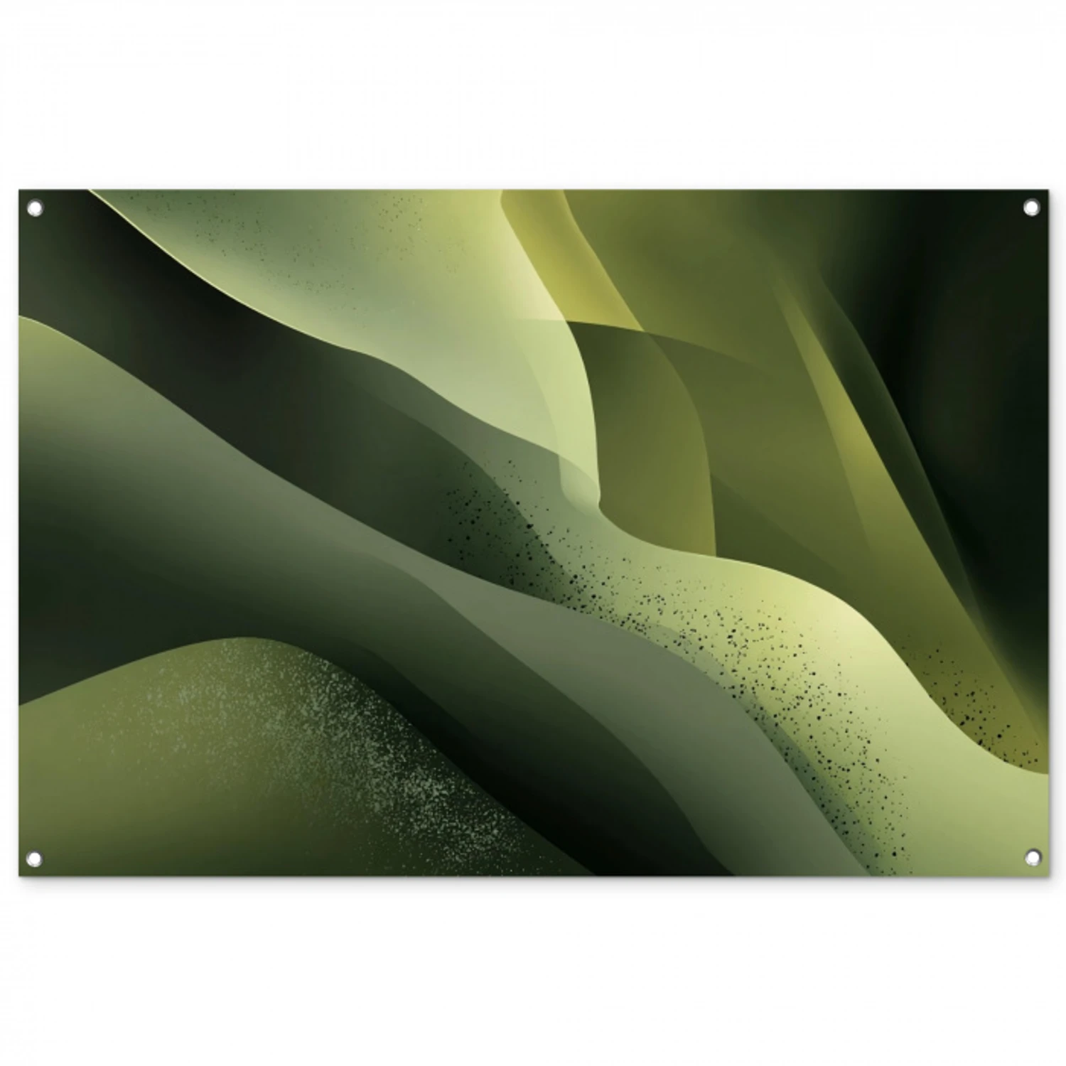 Gaming - Golven - Abstract - Heuvels - Groen tuinposter los doek groot -3d