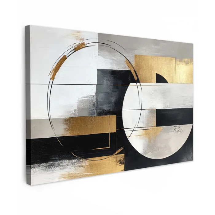 Abstract - Goud - Zilver - Vormen - Aesthetic canvas 2cm klein -z3d