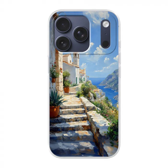 Trap - Huizen - Berglandschap - Zee Telefoonhoesje iPhone 17 Pro klein -3d