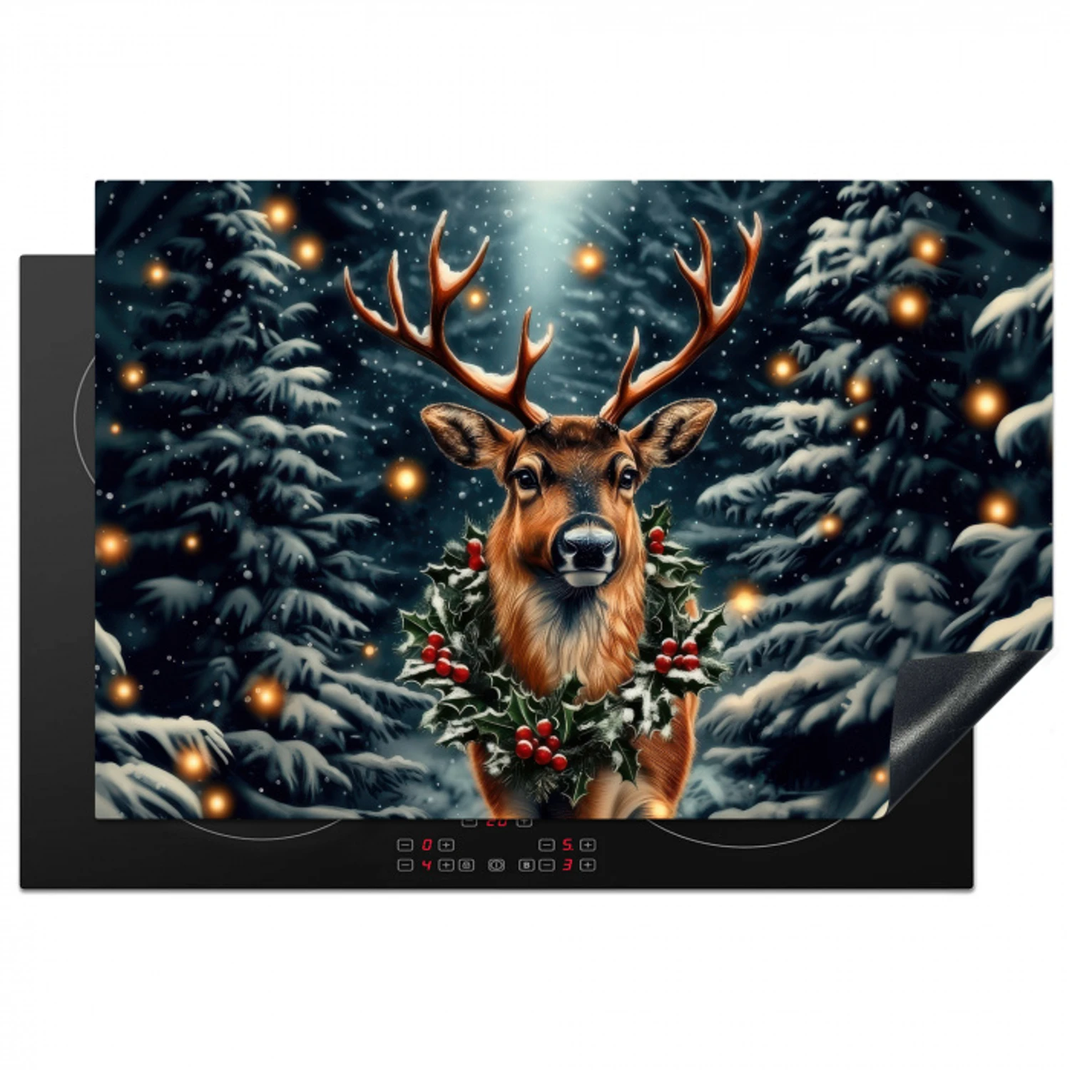 Kerst - Magie - Bos - Kleurrijk Inductie beschermer vinyl 3mm klein -3d