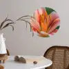 Lelie - Close up - Lichtroze Wandcirkel behangsticker klein -sfeer3