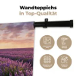 Landschap - Lavendelveld - Paars Wandkleed katoen klein -tsfeer2_DE