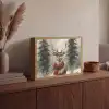 Winter - Bos - Rendier - Donker Light Box met batterij (Wandlamp) middel -sfeer2