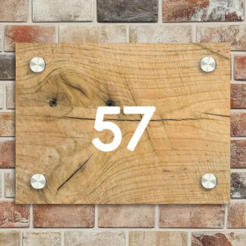 Hout - Traditioneel Naambord Rechthoek middel -sfeer3