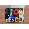 Bloemen - Bladeren - Abstract - Zwart laptophoes neopreen klein -tafel