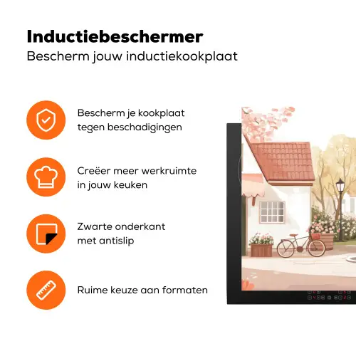 Dorpsplein - Fontein - Tulpen Inductie beschermer vinyl 3mm klein -zzzzzzz-td-ups