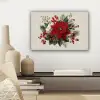 Kerststuk - Poinsettia - Dennenappels - Rood canvas 2cm klein -sfeer6