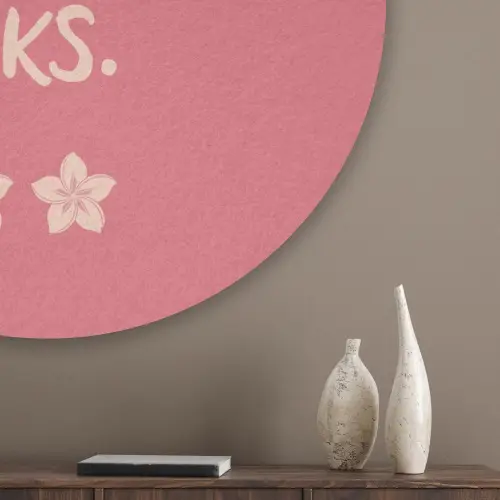 BBQ - Quote - Roze - Zomer Akoestische PET Vilt - Rond klein -sfeer5_closeup