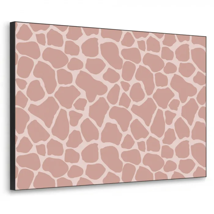 Giraffe - Lichtroze - Warm - Roze Textielframe zwart klein 947 -3d