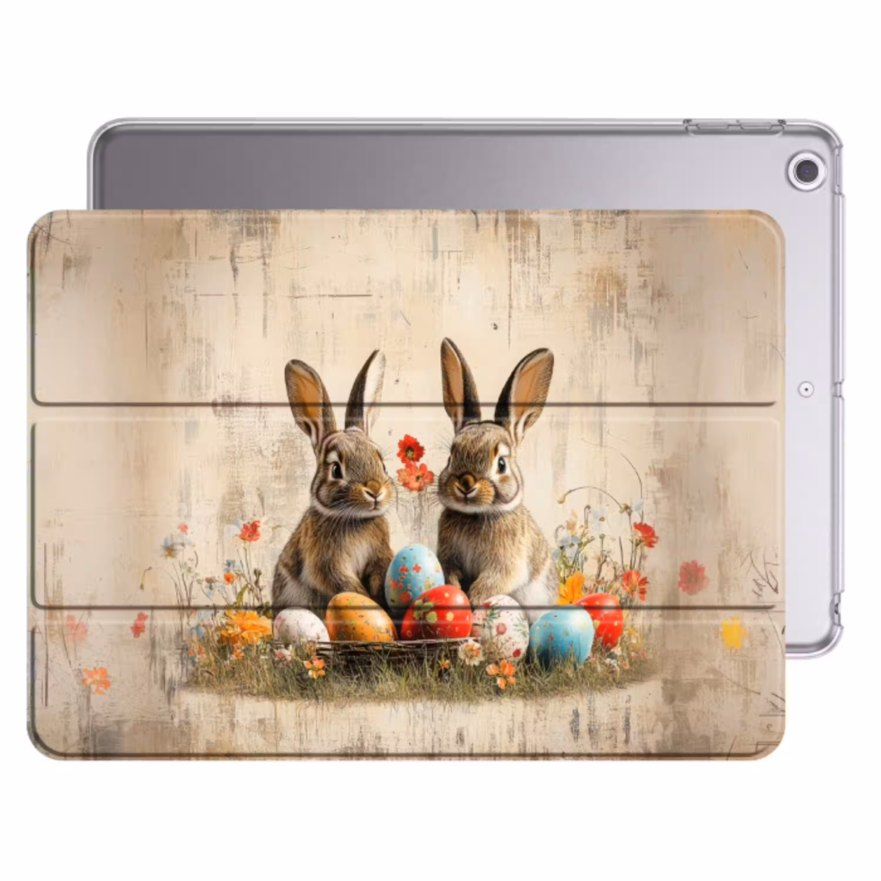 Konijnen - Bloemen - Eieren Apple iPad 2017 middel -threedimensional_3d_global