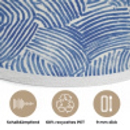 Modern - Abstract - Blauw Akoestische PET Vilt - Rond klein 838 -closeup_DE