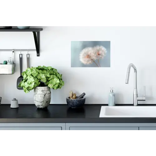 Paardenbloemen - Pluisjes - Wit Muursticker klein -keuken