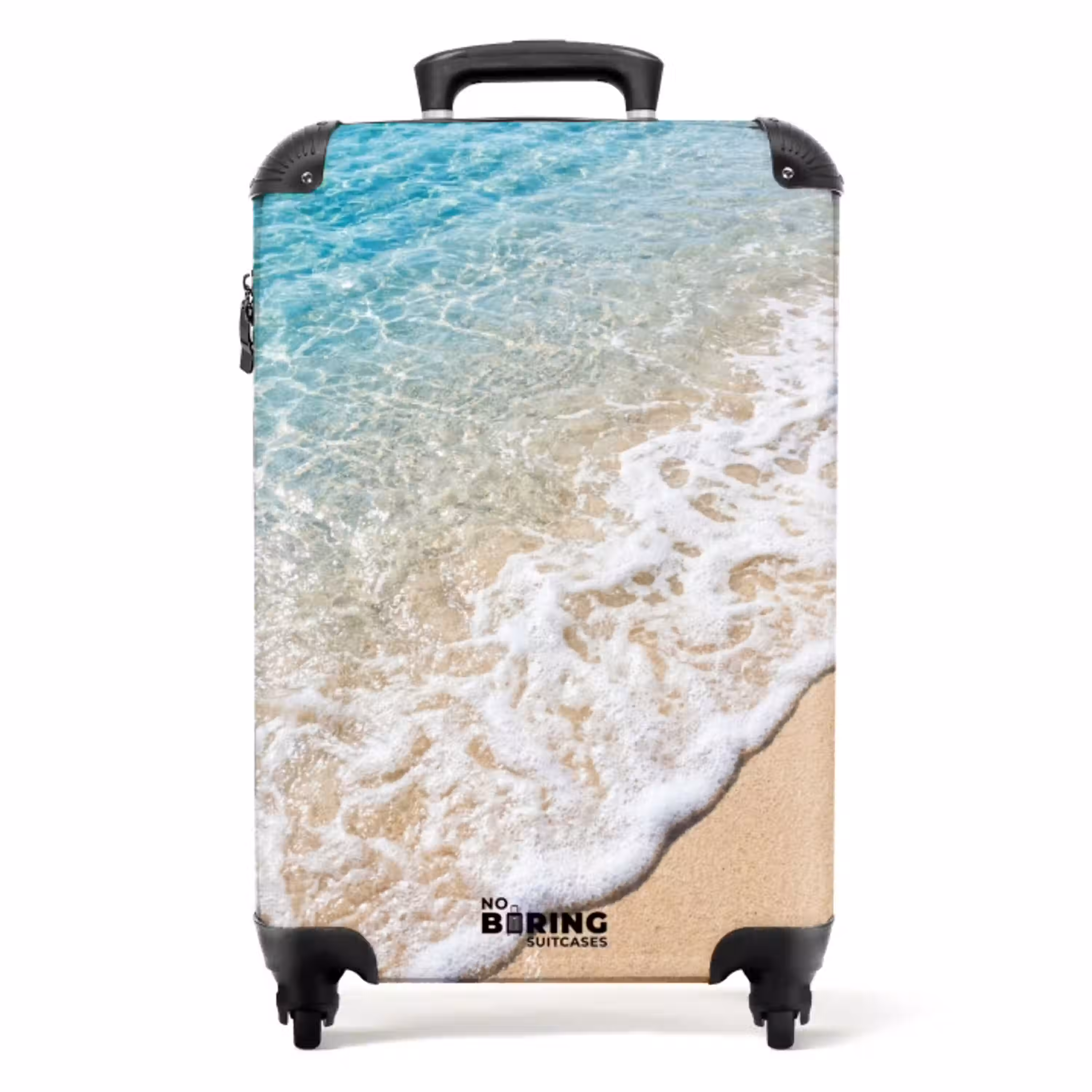 Strand - Water - Natuur - Blauw - Beige NBS - Handbagage koffer - Volwassenen Unisex middel -productfoto_recht