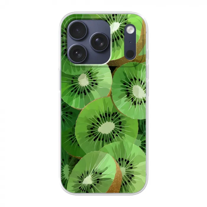 Kiwi - Groen - Pitten Telefoonhoesje iPhone 17 Pro klein -3d