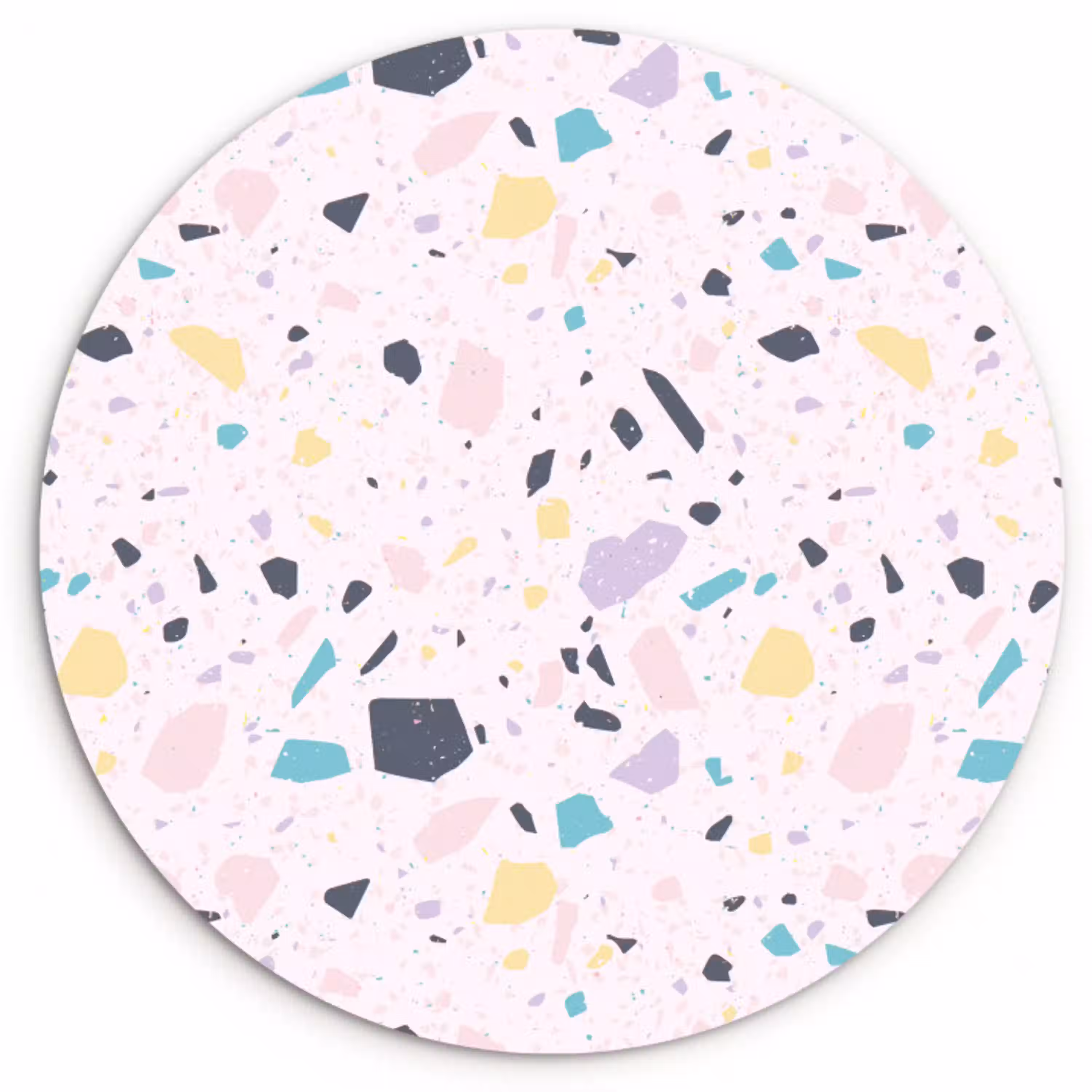 Terrazzo -  Patroon - Zacht - Snoep Wandcirkel plexiglas klein 852 -3d