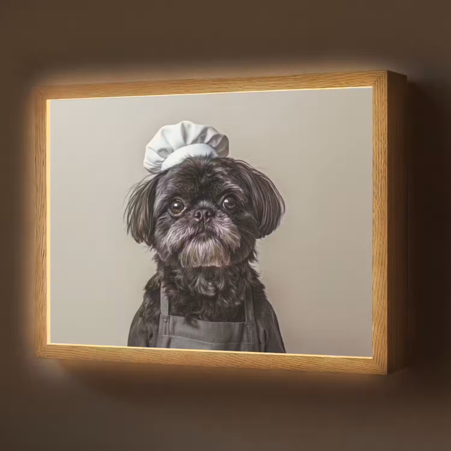 Lightbox - Wandlamp - Kokskleding - Zwart - Hondje