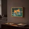 Paradijsvogel - Bloem - Exotisch Light Box met batterij (Wandlamp) middel -sfeer1