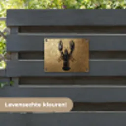 Kreeft - Zwart - Goud - Luxe tuinposter los doek klein -sfeer3