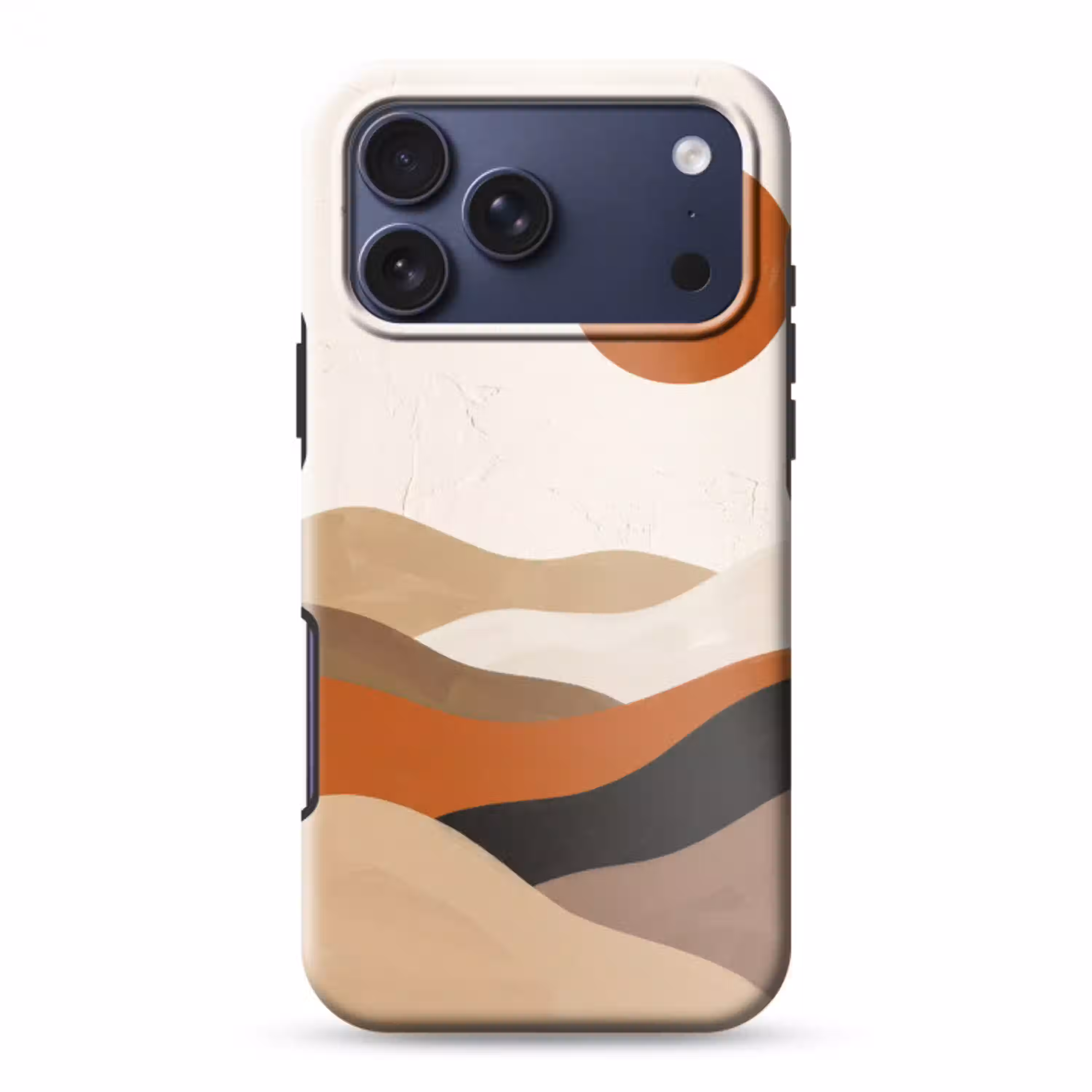 Landschap - Heuvels - Zon - Abstract - Oranje Toughcase MagSafe Apple iPhone 17 Pro Max klein -3d
