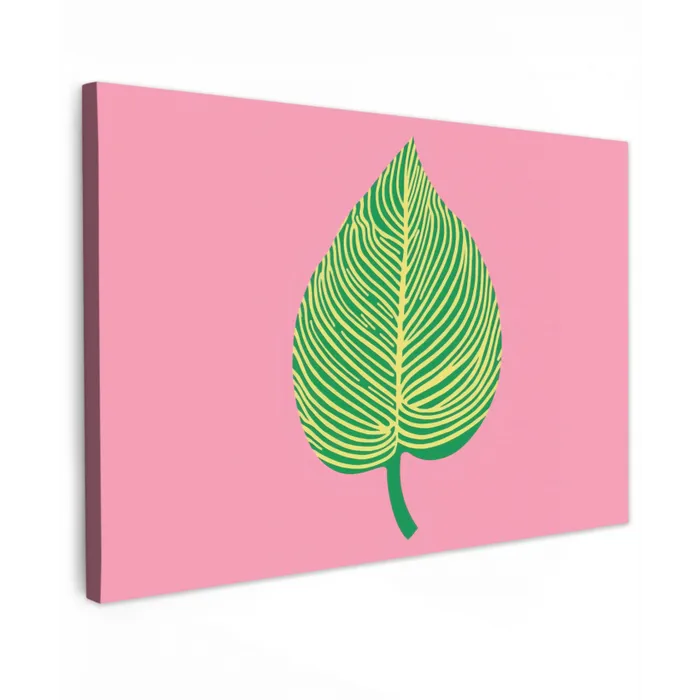 Illustratie - Blad - Minimalistisch - Groen canvas 2cm klein -z3d