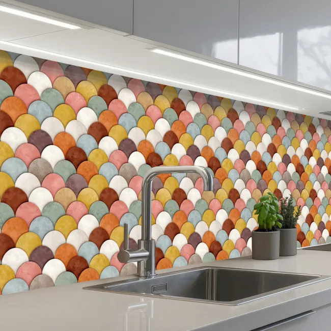 Kitchen splashback - Rainbow - Scales - Earth tones