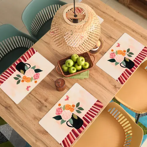 Vaas - Bloemen - Vlinder - Rood Placemat vinyl groot -zzsfeer5_Kitchenyeah-website