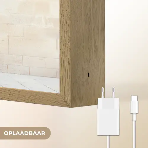Houten - Deur - Lantaarn Light Box met batterij (Wandlamp) middel -USP_websiteoplaadbaarNL