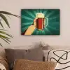 Bierglas - Schuim - Retro - Groen canvas 2cm klein -sfeer1