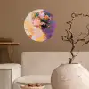 Abstract - Vrouw - Bloemenkroon - Goud Wandcirkel behangsticker klein -sfeer1