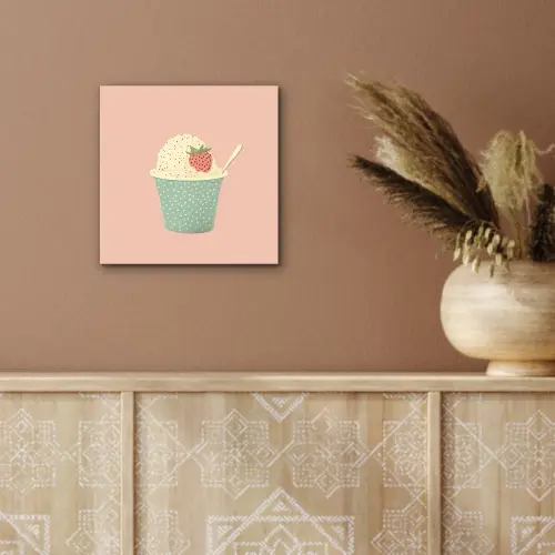 Bakje - Ijs - Aardbei - Roze aluminium wit klein -sfeer4