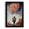 Jongen - Ballonnen - Gebouwen - Kunst fotolijst zwart zonder passe partout klein -3d