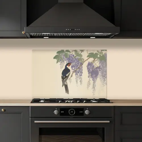Specht - Bloemen - Paars keuken achterwand spatscherm klein -sfeer1