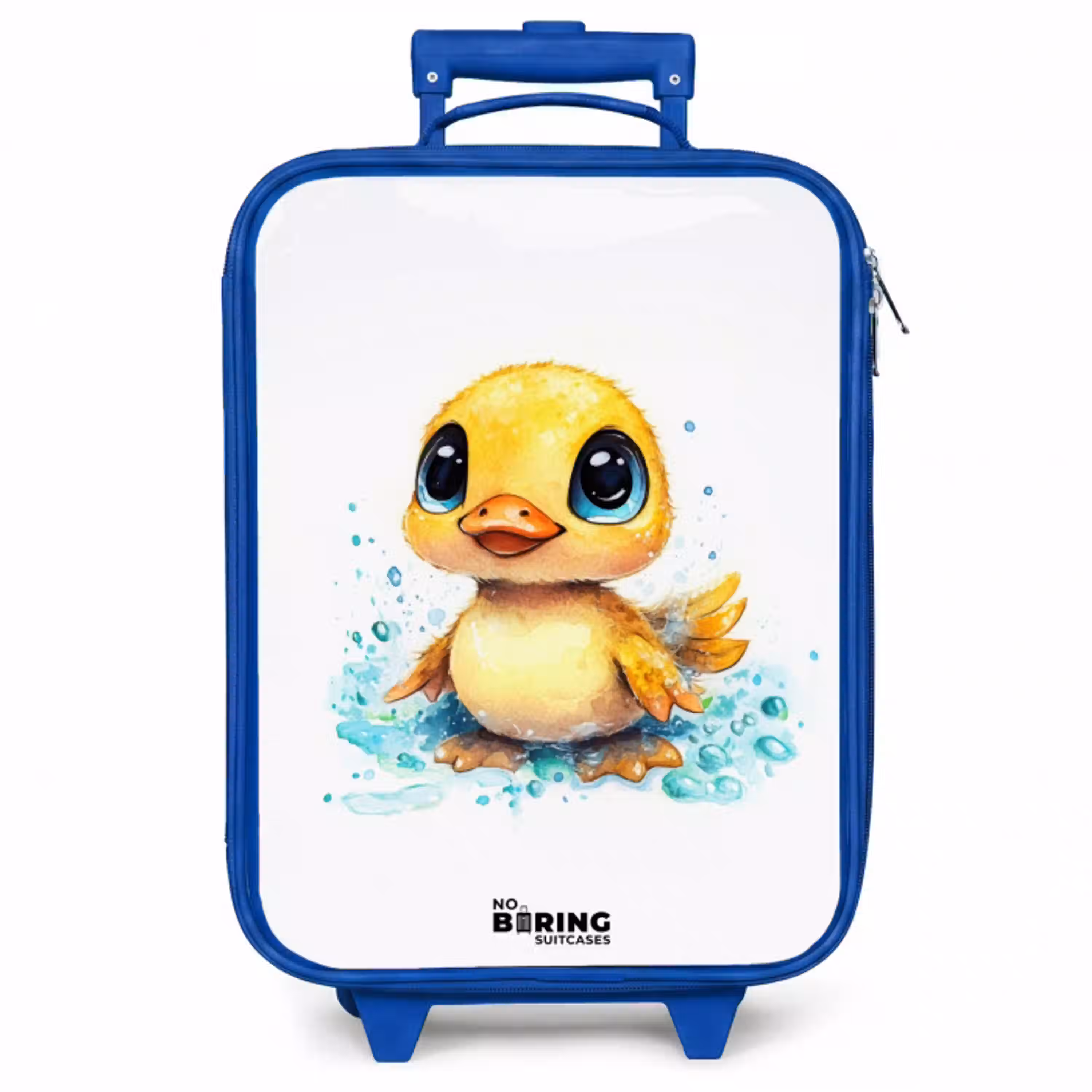 Lief eendje met blauwe ogen en waterspetters Kinderkoffer - Blauw klein -zzz_website3d