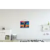 Olifant - Kleurrijk - Lucht - Abstract textielposter latten blank klein -kinderkamer