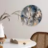 Marmer - Grijs - Blauw - Luxe - Goud Wandcirkel kunststof plaat 5mm dik klein -sfeer4