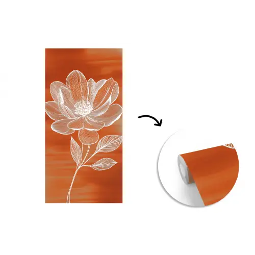 Bloem - Minimalistisch - Wit fotobehang vinyl groot -3d
