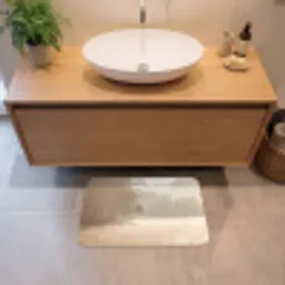 Landschap - Bos - Water - Mist - Beige Badmat klein -sfeer1