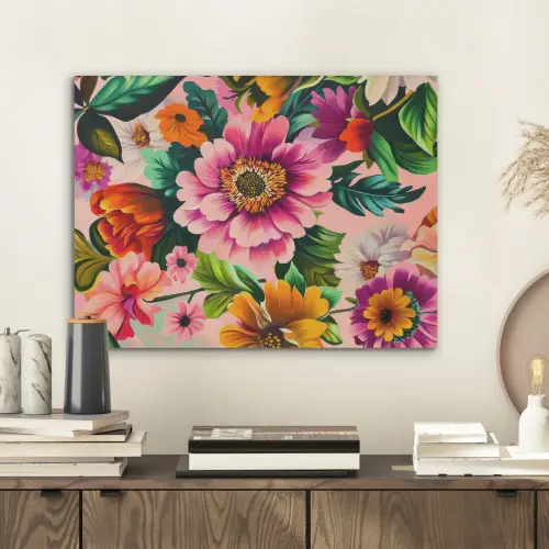 Bloemen - Kleurrijk - Roze PET vilt klein -sfeer1