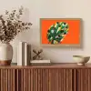 Blad - Oranje - Stippen - Kleurrijk Light Box met kabel (Tafellamp) klein -sfeer2