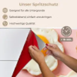 Eieren - Bloem - Roze keuken achterwand spatscherm klein -spatscherm_DE
