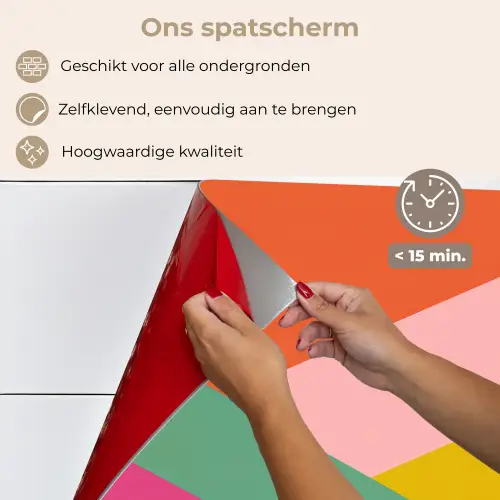 Driehoeken - Kleurrijk - Abstract keuken achterwand spatscherm klein -spatscherm_NL