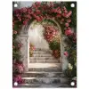 Doorkijk - Rozen - Vintage - Poort tuinposter los doek klein -3d