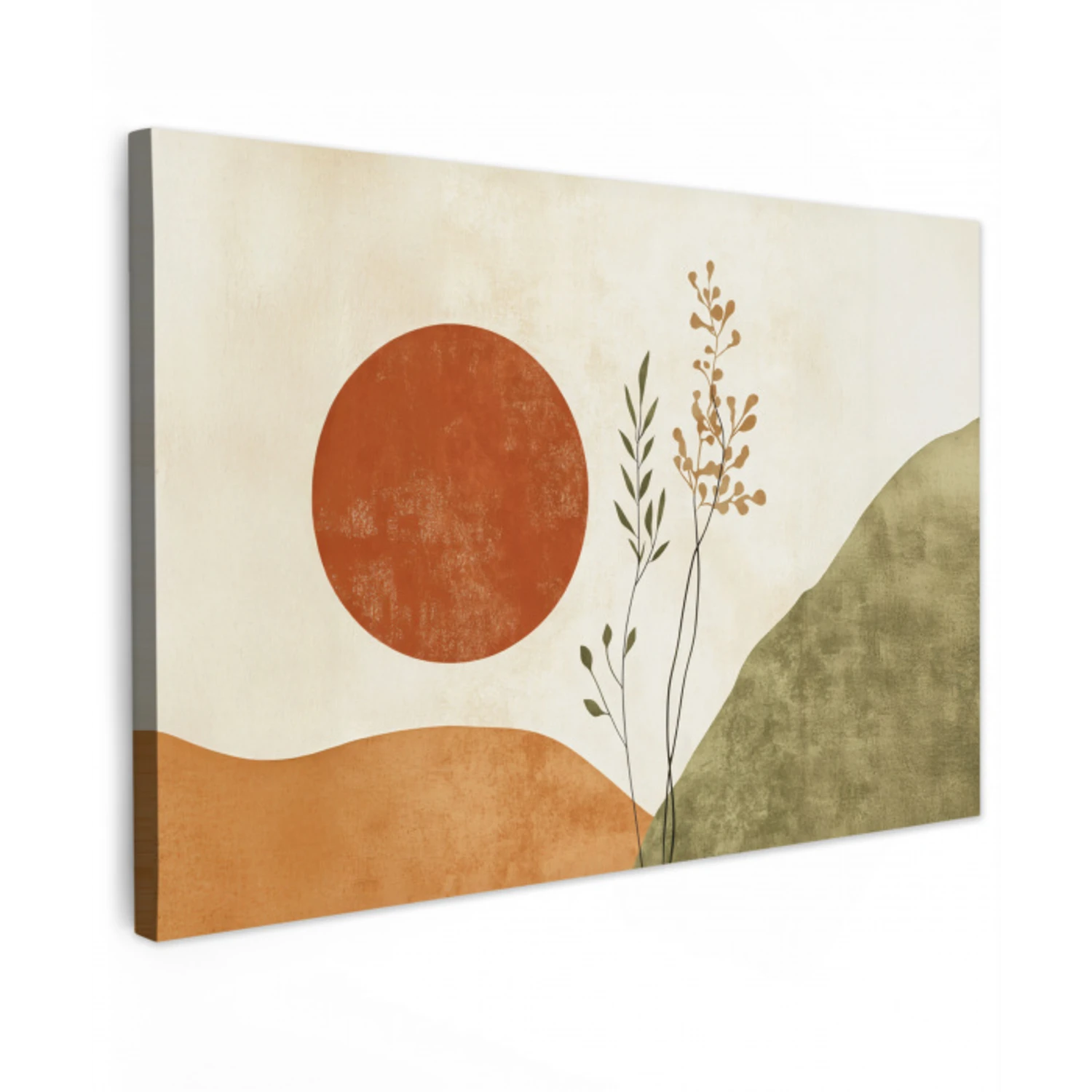 Zon - Abstract - Takken - Oranje Tuinposter op houten frame 2 cm dik klein -3d