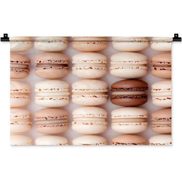 Macarons - Beige - Bruin Wandkleed katoen klein -zz3d