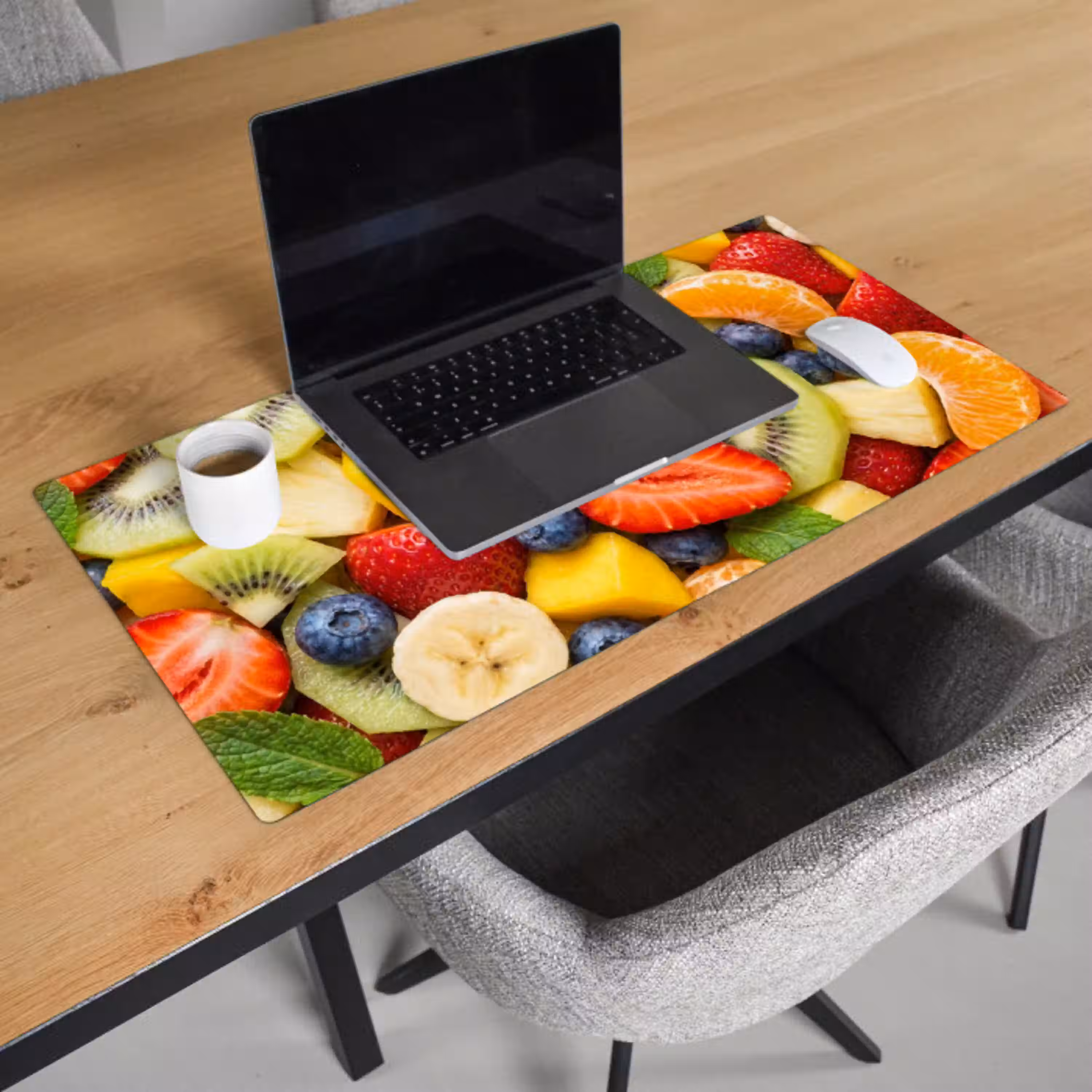 Fruit - Plakjes - Eten - Kleurrijk Muismat XXL klein -sfeer1