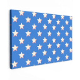 Sterren - Patroon - Blauw Tuinposter op houten frame 2 cm dik klein 845 -3d