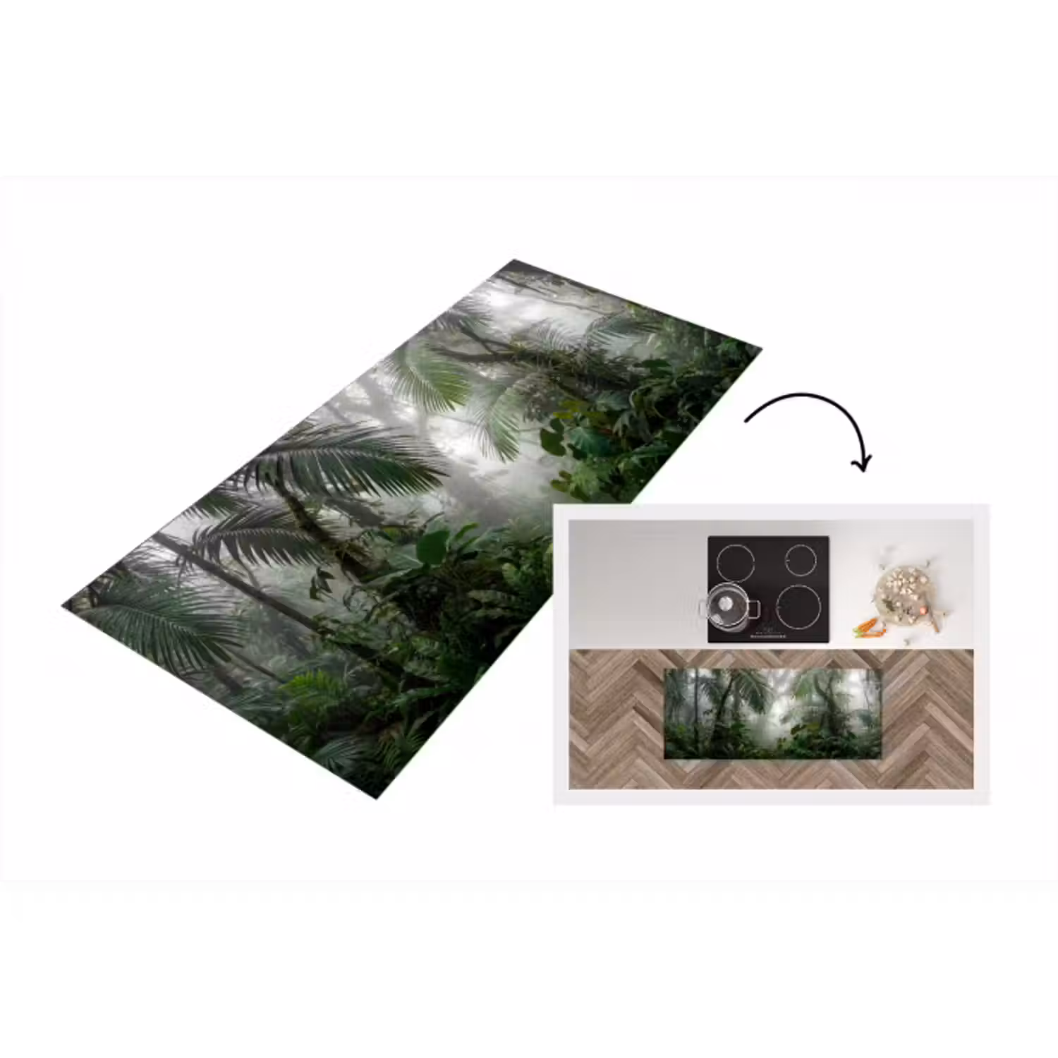 Küchenläufer - Natur – Dschungel – Nebel – Tropisch – Grün